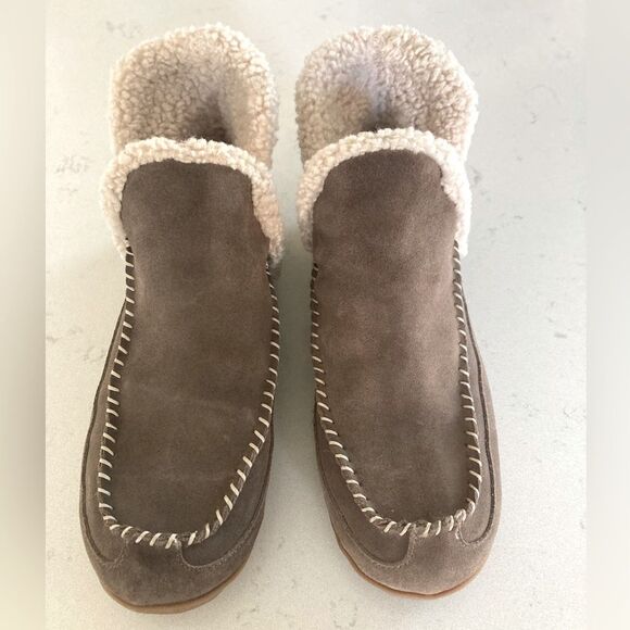 Blondo Brown Suede Serene Moccasin Sherpa Lined Booties Size 8M - Picture 7 of 8